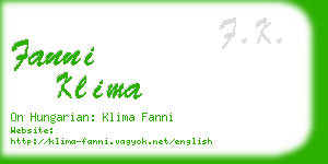 fanni klima business card